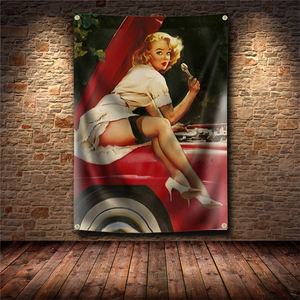 Mon garage, mes règles, sexy lady, bannière rétro, drapeau, affiche, décoration murale, publicité, 3x5 pieds, enseigne vintage, man cave, pub, club - Product Image 4