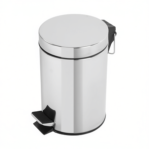 Poubelle en acier chromé 5 L avec pédale pour cuisine et salle de bain - Product Image 3