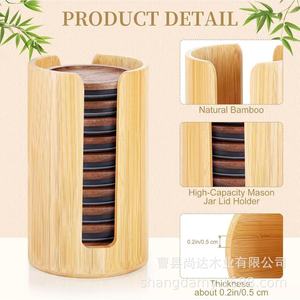 Cross-border wooden Mason jar lid storage <b>box</b>, Mason jar lid storage rack, cup lid storage <b>box</b>, <b>makeup</b> remover pad storage <b>box</b> - Product Image 4