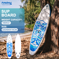 Planche à pagaie gonflable extra large 320 cm, charge maximale 180 kg, durable, modèle TIKI, pour l'exportation UE (Dropshipping) - Rouge