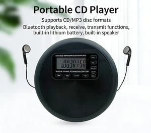 Lecteur CD portable multifonctionnel avec haut-parleur Bluetooth, radio FM, effets lumineux RGB, fonction de répétition pour l'apprentissage de l'anglais - Product Image 4