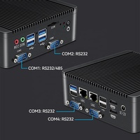 HelorPC Mini PC industriel sans ventilateur Quad Core J4125 N4000 2 LAN 4 COM RS485 Win10 Pro Linux WIFI Ordinateur de bureau