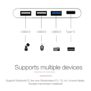 <span class=keywords><strong>Hub</strong></span> USB C 4 en <span class=keywords><strong>1</strong></span>, Adaptador Tipo C a USB 3.0 y 2.0 para Laptop, MacBook, Teléfono y Otras Consolas de Juegos, Expansor Multipuerto de Alta Velocidad - Product Image 3