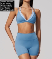 Set Olahraga Wanita Terbaru 2026, Warna-Warni Menarik, Sport Bra Punggung Terbuka, Celana Pendek Gym Pinggang Tinggi, 2 Potong, Pakaian Yoga
