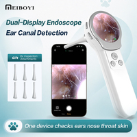 Caméra d'inspection de l'oreille et de la gorge Meiboyi 11 pouces HD, endoscope électronique portable pour le nettoyage des oreilles des animaux