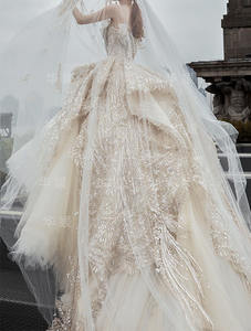 S0419T classico stile fata banchetto Hot-seller nuovo Design con pizzo e treno cappella ospite <span class=keywords><strong>abito</strong></span> <span class=keywords><strong>da</strong></span> <span class=keywords><strong>sera</strong></span> - Product Image 3