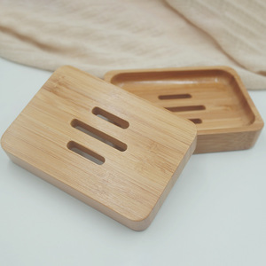 Boîtes à savon personnalisées en bambou et en bois à un seul niveau pour la maison, l'hôtel et la salle de bain ; boîte à savon en bois de style japonais avec drain. - Product Image 2