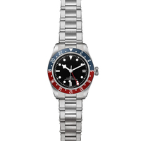 Montre de plongée mécanique en acier inoxydable personnalisée OEM de l'usine de montres HANNAH MARTIN, étanche à 200 m, avec logo personnalisé, montre de plongée automatique