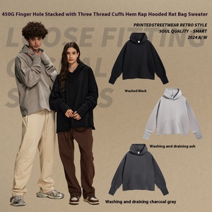 2024 autunno inverno alla moda in stile <span class=keywords><strong>felpa</strong></span> da <span class=keywords><strong>uomo</strong></span> <span class=keywords><strong>con</strong></span> motivo solido in spugna <span class=keywords><strong>con</strong></span> orli arrotolati <span class=keywords><strong>con</strong></span> maniche a coste <span class=keywords><strong>con</strong></span> <span class=keywords><strong>cappuccio</strong></span> - Product Image 2