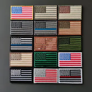 Remendo bordado da bandeira americana 3.15*1.97 polegadas com gancho e laço
