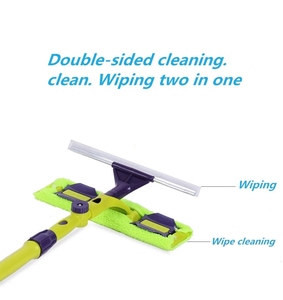Outil de nettoyage des vitres P1319, brosse rotative à tête en silicone, épurateur <span class=keywords><strong>double</strong></span> <span class=keywords><strong>face</strong></span>, tige télescopique, essuie-glace, nettoyeur de vitres, <span class=keywords><strong>raclette</strong></span> pour fenêtres - Product Image 3