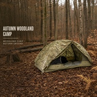 Tente de camping camouflage double couche robuste avec poteaux de support en aluminium pour activités de plein air en milieu sauvage