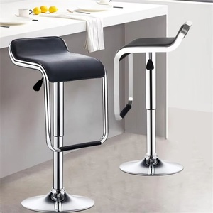 Sillas de Bar Giratorias Ajustables Tapizadas en Cuero para Restaurante, Base de Metal Cromado, Taburete de Cocina <span class=keywords><strong>Italiano</strong></span> - Product Image 4