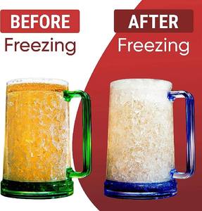 Mugs à bière isothermes à double paroi pour congélateur avec poignées, 16 oz - Product Image 3