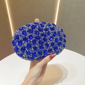 Borsa all'ingrosso da donna borsa da sera con strass di cristallo Clutch con fiore borsa da donna <span class=keywords><strong>pochette</strong></span> in argento - Product Image 3