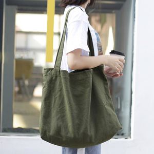 Sac fourre-tout en toile de coton 16 oz grande capacité avec poche intérieure, double usage pour le campus, les étudiants, les voyages, les courses, sac à bandoulière - Product Image 1