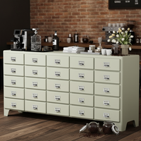 Coffre à pharmacie en métal vert clair à 25 tiroirs |   Armoire de rangement industrielle pour entrée et salon