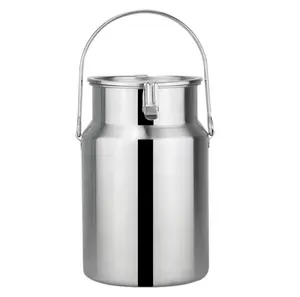 Hot quality SS304 40L double layer dairy supplies mini metal vintage stainless steel milk can