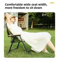 Chaise pliante d'extérieur avec dossier matelassé à trois couches Kermith, portable, épaissie et renforcée, pour le camping et la pêche