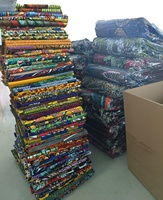 Kain Grand Glitter dengan Batu 6 Yard Super Africain Veritable Dutch Wax Fabric Cotton Print Tissue Ankara Real Wax Cotton