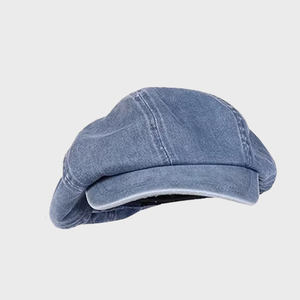 Venta al por mayor caliente 2024 último a medida Vintage Denim boina Octágono <span class=keywords><strong>pintor</strong></span> sombrero cómodo verano sol sombrero con protección solar - Product Image 6