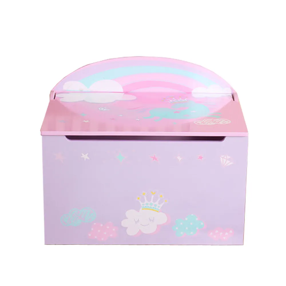 Chic design kids toy chest pony design kids toy storage bench with large space wooden kids treasure chest for wholesale