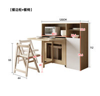 Ensemble de Table à Manger Pliante, Table de Salle à Manger Extensible en Bois avec 4 Chaises, Table Abattante pour Cuisine, Salle à Manger et Restaurant