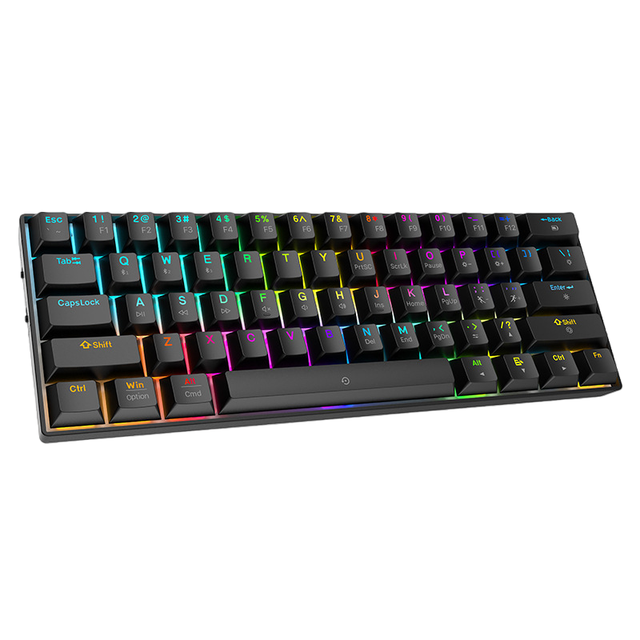 New Wireless Mechanical Keyboard 61 Keys 60% Anti-ghosting RGB Backlit USB 3.0 Rechargeable Plug Play Adjustable Tilt