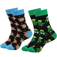 Chaussettes fantaisie à thème Halloween, motif citrouille, diable et chauve-souris ; Chaussettes mi-mollet à motifs de dessins animés ; Chaussettes en coton fantaisie de style européen et américain
