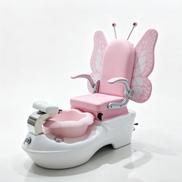 Chaises de manucure pour enfants en cuir rose moderne de haute qualité, chaise de pédicure de luxe en forme de papillon, mignonne pour les enfants