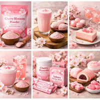 Poudre de fleurs de cerisier de qualité alimentaire, extrait de Sakura, vente en gros, OEM, ODM, marque privée pour les boissons, les cosmétiques, les compléments alimentaires