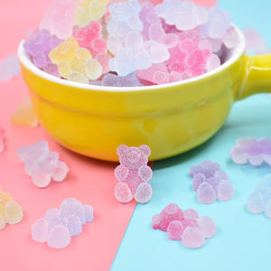 Oso de goma de resina epoxi Multicolor, 17x11mm, para collar, llavero, colgante, accesorios de fabricación DIY - Product Image 4