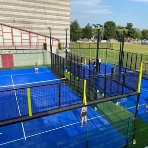 Terrain de padel sur mesure OEM multicolore avec toit en verre trempé en acier, gazon artificiel galvanisé à chaud de 12 mm EGS-2023121117 Padel T - Product Image 3