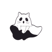 Vente en gros de broches en alliage de la série Helloween Ghost, broches en émail créatives en forme de bonhomme de neige de dessin animé, accessoires en stock