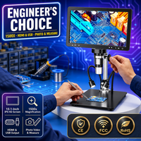 10.1 Inch LCD Digital Microscope with Dual Gooseneck LED for PCB Repair Soldering Inspection
