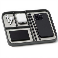 Plateau de rangement rectangulaire de qualité supérieure pour petits objets, organiseur de bureau divisé pour clés, montres, portefeuilles, bijoux