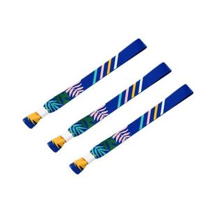 Bracelet en tissu polyester tissé personnalisé de haute qualité avec fermoir en plastique pour festivals, clubs et événements promotionnels - Product Image 4