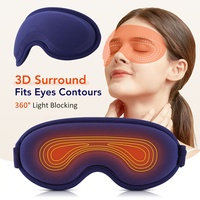 Masque oculaire chauffant vibrant 3D avec 5 réglages de température, 6 niveaux de vibration et minuteur pour massage oculaire par compresse chaude