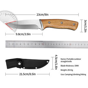 <span class=keywords><strong>Cuchillo</strong></span> de hoja fija OEM con mango de madera, hoja de acero inoxidable, para camping, supervivencia, <span class=keywords><strong>bushcraft</strong></span> y caza, con funda de nailon. - Product Image 2