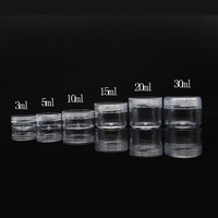 Petit pot de voyage transparent pour crème 3g 5g 10g, mini-récipient vide portable en plastique pour échantillons cosmétiques 5 10 ml pour poudre de paillettes pour ongles
