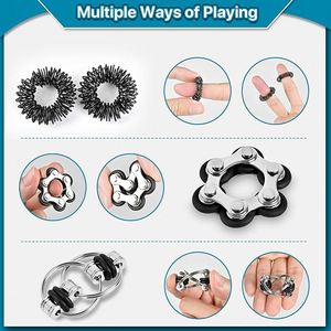 Adult Desk Stress Fidget Toys-Plastic Sensory <b>Rings</b> <b>Spinner</b> Easy Operate Variety Options for Calming Anxiety Boosting Focus - Product Image 5
