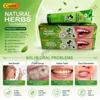 Dentifrice aux herbes naturelles Capios 110g, formule à base de plantes, saveur menthe fraîche, nettoyage buccal en profondeur, protection contre les caries