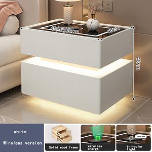 Muebles <span class=keywords><strong>de</strong></span> Dormitorio al por Mayor, Mesitas <span class=keywords><strong>de</strong></span> <span class=keywords><strong>Noche</strong></span> Blancas Modernas con 2 Cajones, Mesa Auxiliar con Patas Doradas, Gabinete <span class=keywords><strong>de</strong></span> Almacenamiento para Proyectos Hoteleros - Product Image 5