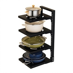 Étagère de rangement métallique à trois niveaux, hauteur réglable 60 cm, pour salon, design minimaliste, type sur pied - Product Image 6