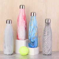 500ml 17oz Classic Stainless Steel Vacuum Water Bottles with Travel Logo Printed Back School Custom Brand Wholesale No Minimum