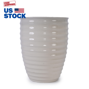 Free shipping US Stock 3-Day Fast Shipping Milk White <b>Handmade</b> Ceramic Planter Style for Home & Garden Indoor/Outdoor Use - Product Image 1