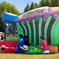 Toboggan gonflable commercial 4 en 1, jeu sportif portable en PVC pour le tir à la cible de carnaval
