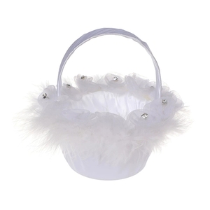 Mini panier à pétales pour demoiselle <span class=keywords><strong>d</strong></span>'honneur, panier à pétales à poignée pour cérémonie de mariage, porte-alliances, fête prénuptiale, fournitures pour fêtes - Product Image 6