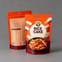 Sachet d'emballage alimentaire en plastique personnalisé avec fenêtre, refermable, pour farine, riz et gâteaux