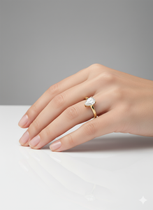 Bague de fiançailles solitaire en diamant de laboratoire taille poire en argent 925 / or jaune 10K 14K 18K à vendre - Product Image 5